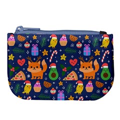 Colorful Funny Christmas Pattern Large Coin Purse by Vaneshart