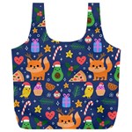 Colorful Funny Christmas Pattern Full Print Recycle Bag (XXL) Back