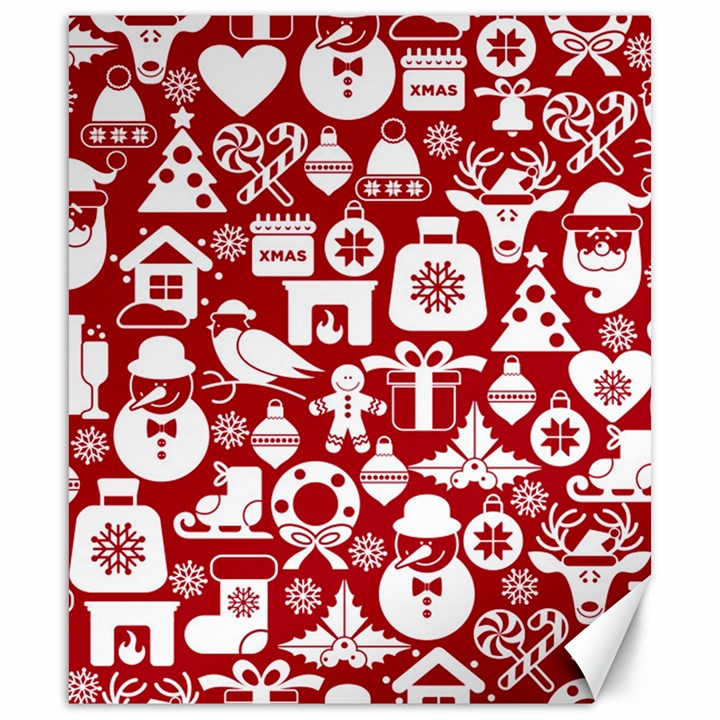 Christmas Seamless Pattern Icons Canvas 20  x 24 