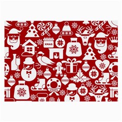 Christmas Seamless Pattern Icons Large Glasses Cloth by Vaneshart