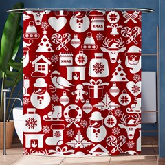 Christmas Seamless Pattern Icons Shower Curtain 60  X 72  (medium)  by Vaneshart