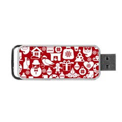 Christmas Seamless Pattern Icons Portable Usb Flash (one Side) by Vaneshart