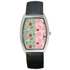 Flat Christmas Pattern Collection Barrel Style Metal Watch by Vaneshart