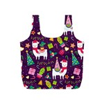 Colorful Funny Christmas Pattern Full Print Recycle Bag (S) Front