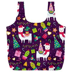 Colorful Funny Christmas Pattern Full Print Recycle Bag (xl) by Vaneshart