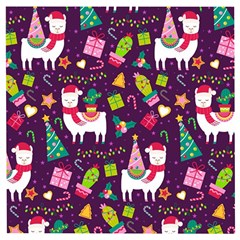 Colorful Funny Christmas Pattern Wooden Puzzle Square by Vaneshart