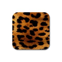 Leopard Skin Pattern Background Rubber Square Coaster (4 Pack)  by Vaneshart