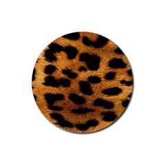 Leopard Skin Pattern Background Rubber Coaster (round)  by Vaneshart