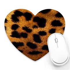 Leopard Skin Pattern Background Heart Mousepads by Vaneshart