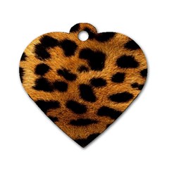 Leopard Skin Pattern Background Dog Tag Heart (two Sides) by Vaneshart