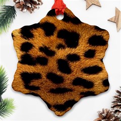 Leopard Skin Pattern Background Snowflake Ornament (two Sides) by Vaneshart