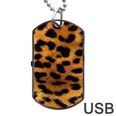 Leopard Skin Pattern Background Dog Tag Usb Flash (one Side) by Vaneshart