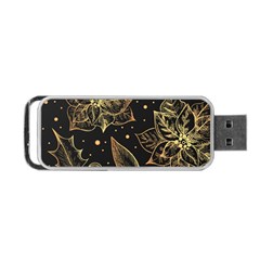 Christmas Pattern With Vintage Flowers Portable Usb Flash (one Side) by Vaneshart