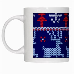 Knitted Christmas Pattern White Mugs by Vaneshart