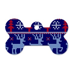 Knitted Christmas Pattern Dog Tag Bone (one Side) by Vaneshart