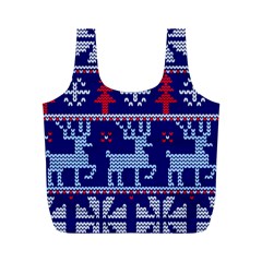 Knitted Christmas Pattern Full Print Recycle Bag (m) by Vaneshart