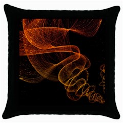 Circle Fractals Pattern Throw Pillow Case (black) by HermanTelo