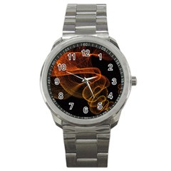 Circle Fractals Pattern Sport Metal Watch