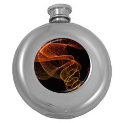 Circle Fractals Pattern Round Hip Flask (5 Oz) by HermanTelo