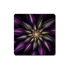 Fractal Flower Floral Abstract Square Magnet by HermanTelo