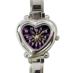 Fractal Flower Floral Abstract Heart Italian Charm Watch