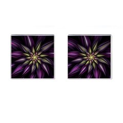 Fractal Flower Floral Abstract Cufflinks (square)