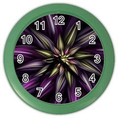 Fractal Flower Floral Abstract Color Wall Clock