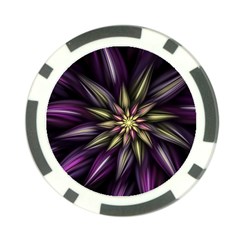 Fractal Flower Floral Abstract Poker Chip Card Guard (10 Pack)