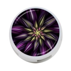 Fractal Flower Floral Abstract 4-port Usb Hub (one Side)