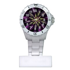 Fractal Flower Floral Abstract Plastic Nurses Watch