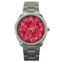 Background Abstract Surface Red Sport Metal Watch