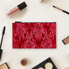 Background Abstract Surface Red Cosmetic Bag (small)