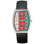 Funny Christmas Pattern Barrel Style Metal Watch Front