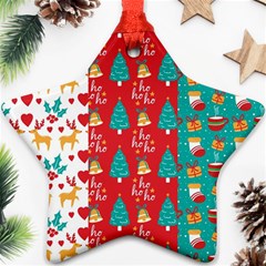 Funny Christmas Pattern Star Ornament (two Sides) by Vaneshart