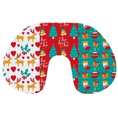 Funny Christmas Pattern Travel Neck Pillow by Vaneshart