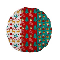 Funny Christmas Pattern Standard 15  Premium Flano Round Cushions by Vaneshart