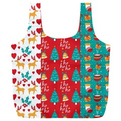 Funny Christmas Pattern Full Print Recycle Bag (xxxl) by Vaneshart