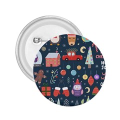 Vector Set Cute Christmas Elements Santa Penguin Deer Bear Fox Owl Trees Snowman Bird Angel More 2 25  Buttons by Vaneshart