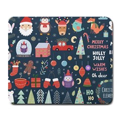 Vector Set Cute Christmas Elements Santa Penguin Deer Bear Fox Owl Trees Snowman Bird Angel More Large Mousepads by Vaneshart