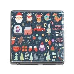 Vector Set Cute Christmas Elements Santa Penguin Deer Bear Fox Owl Trees Snowman Bird Angel More Memory Card Reader (square 5 Slot) by Vaneshart