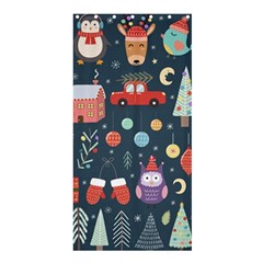 Vector Set Cute Christmas Elements Santa Penguin Deer Bear Fox Owl Trees Snowman Bird Angel More Shower Curtain 36  X 72  (stall)  by Vaneshart