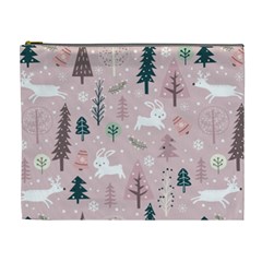 Winter Season Seamless Pattern Decoration Cosmetic Bag (xl) by Vaneshart