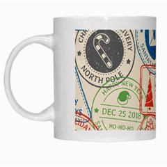 Christmas Postal Pattern White Mugs