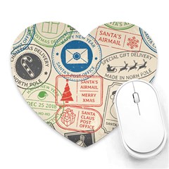 Christmas Postal Pattern Heart Mousepads by Vaneshart