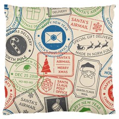 Christmas Postal Pattern Large Cushion Case (two Sides) by Vaneshart