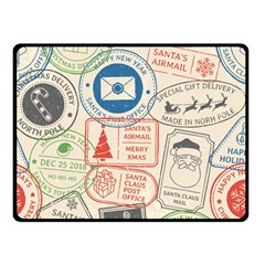 Christmas Postal Pattern Double Sided Fleece Blanket (small)  by Vaneshart