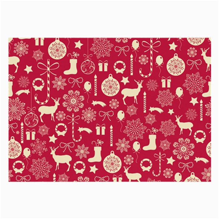 Christmas Pattern Background Large Glasses Cloth