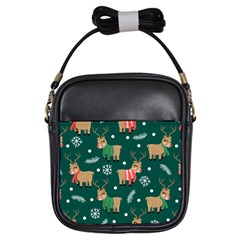 Cute Christmas Pattern Doodl Girls Sling Bag