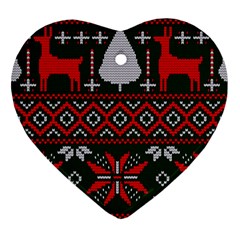 Christmas Pattern Knitted Design Ornament (heart) by Vaneshart