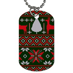 Christmas Pattern Knitted Design Dog Tag (one Side) by Vaneshart